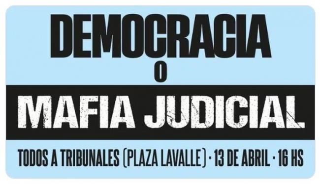 Organizaciones políticas, sociales y sindicales realizan la marcha hacia los Tribunales bajo el lema &quot;Democracia o mafia judicial&quot;