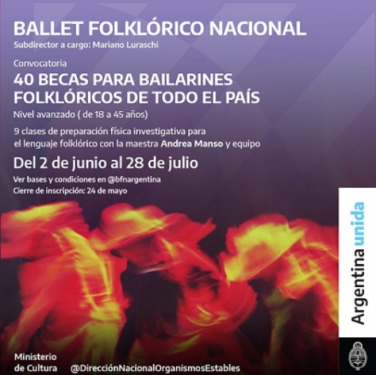 Convocatorias 40 Becas para Bailarines Folklóricos- Ballet Folklórico Nacional