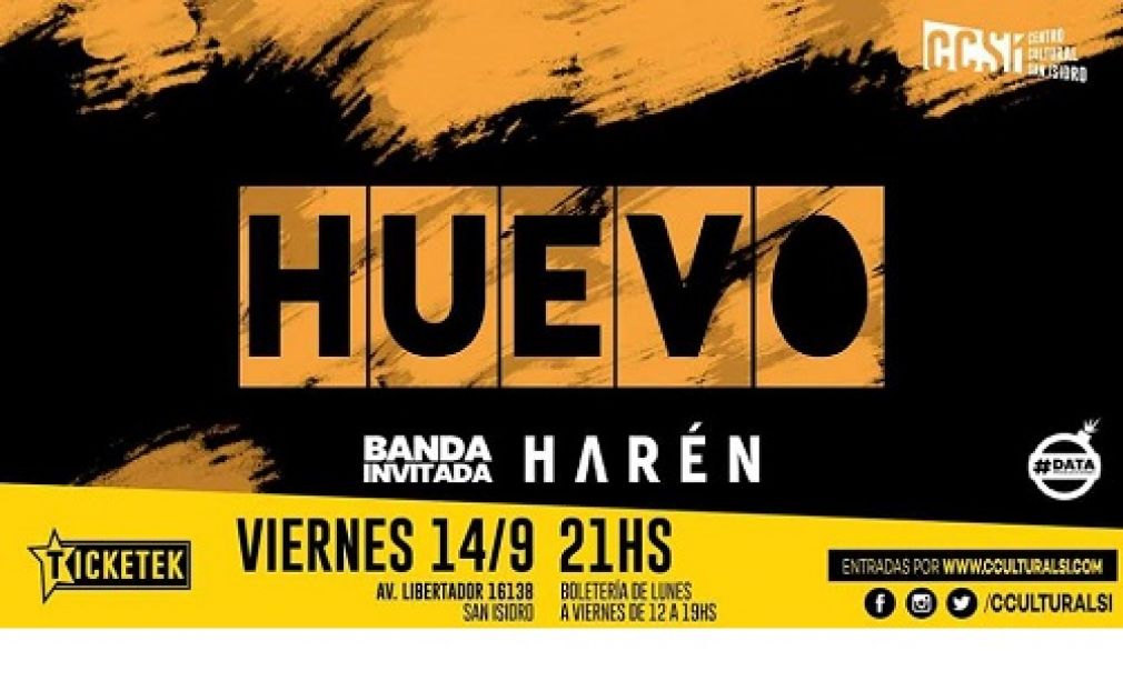 Huevo vuelve a San Isidro y La Plata este fin de semana
