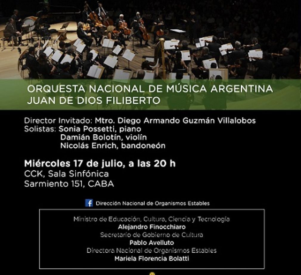 La Orquesta Nacional de Música Argentina se presenta hoy en el C.C.Kirchner-Entrada gratuita