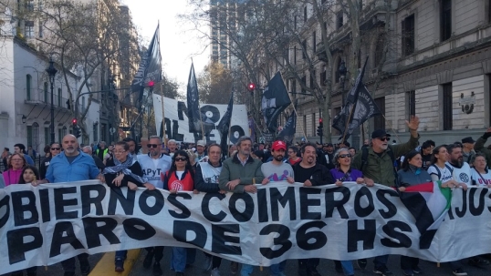 Trabajadores del hospital Garrahan y docentes universitarios marcharon a Plaza de Mayo