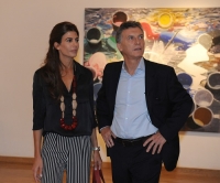 El presidente Macri visitó la muestra del artista Roberto Plate