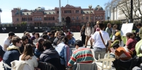 Reclamo de la UBA por la Ley de Financiamiento en Plaza de Mayo