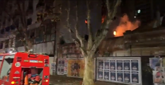 Incendio en un edificio del barrio de San Telmo