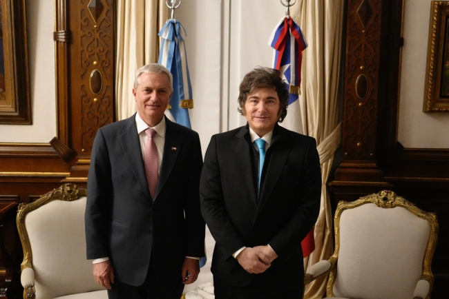 Milei recibió al presidente electo de Chile, José Kast