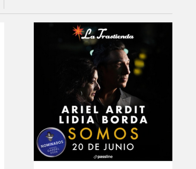 Lidia Borda y Ariel Ardit presentan "Somos"  en La Trastienda