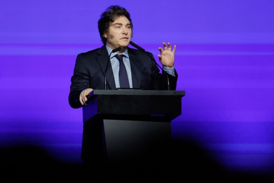Javier Milei disertó en un evento de CPAC, en Paraguay