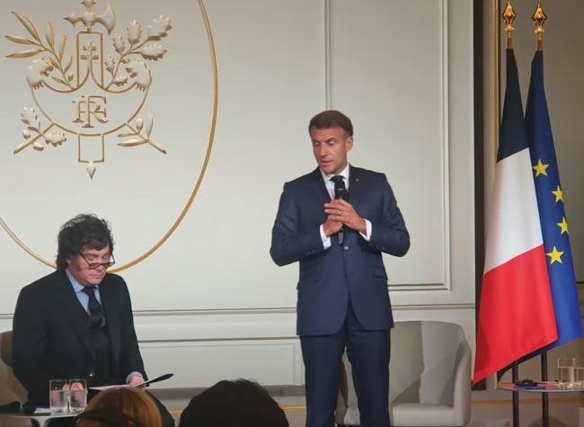 Francia: Macron recibió al presidente Javier Milei