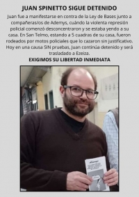 Brutal represión: Piden por la liberación de un docente detenido en la movilización por la Ley Bases