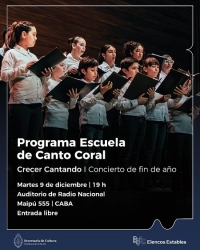 Último concierto del año "Crecer Cantando" en Radio Nacional