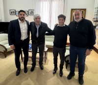 Axel Kicillof recibió a Hugo Moyano, Héctor Daer y «Huguito» Moyano