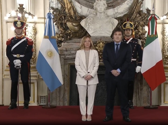 Javier Milei recibió en Casa Rosada a Giorgia Meloni