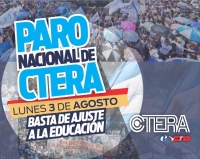 Este lunes paran los docentes del país