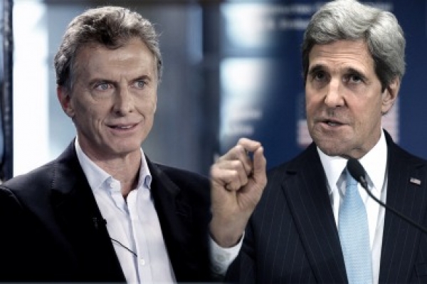 Kerry inicia su agenda en la Argentina en la Plaza San Martín y luego se reunirá con Macri en la Rosada